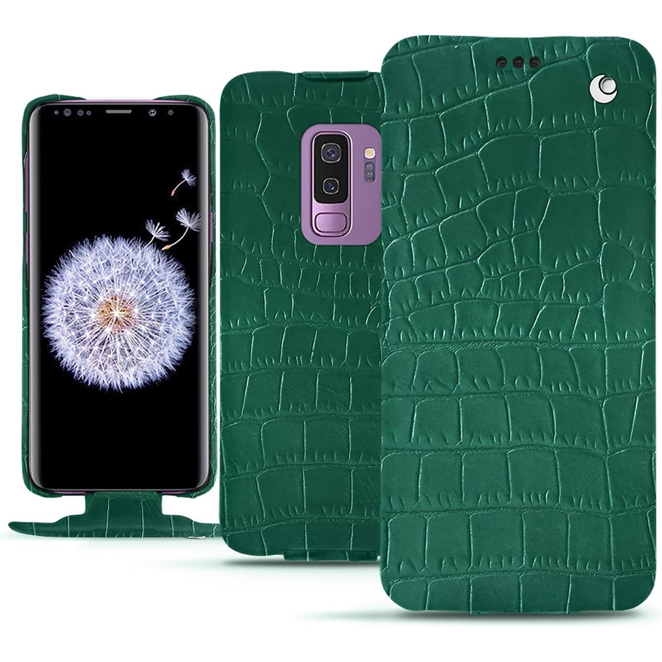 Thumbnail - Noreve Lederschutzhülle vertikal (Samsung Galaxy S9+), Smartphone Hülle, Grün