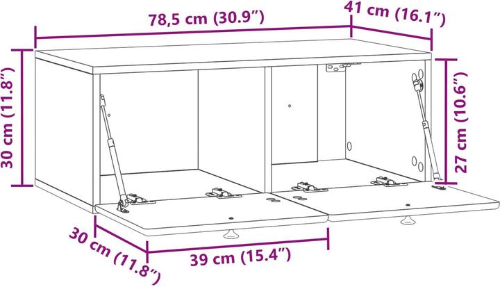 Produktbild vidaXL Wandschrank (41 x 78.50 x 30 cm)