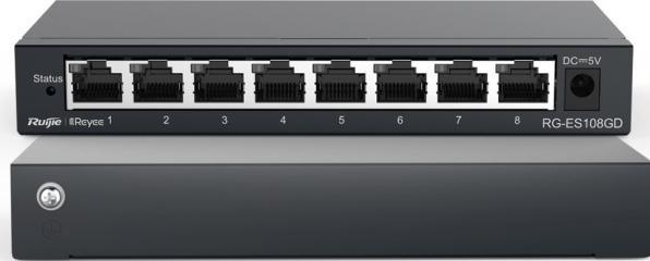 Ruijie 8-port Gigabit unmanaged switch, 8 Gigabit RJ45 ports, steel case (8 ports)