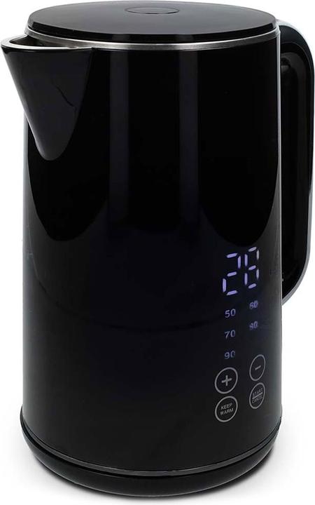 Produktbild Nedis Wasserkocher - 1,70 l - Plastik - Schwarz - 50,60,70,80,90,100 °C - Temperaturanzeige - Um 360 (1.70 l)