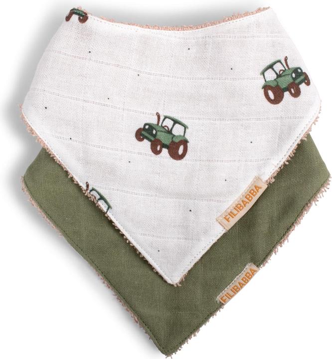 Immagine prodotto Filibabba Bavaglino a bandana confezione da 2 pezzi - Trattore (0 Mesi)