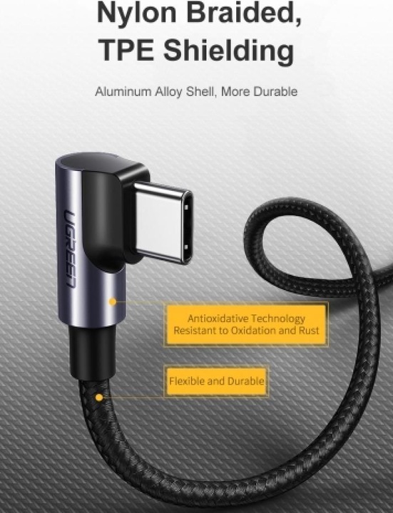 Image du produit Ugreen USB C – USB C (2 m, USB 2.0)
