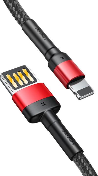 Actual product image Baseus Cafule Cablespecial editionUSB For iP 2.4A 1M Red+Black (1 m, USB 2.0, 18 W)