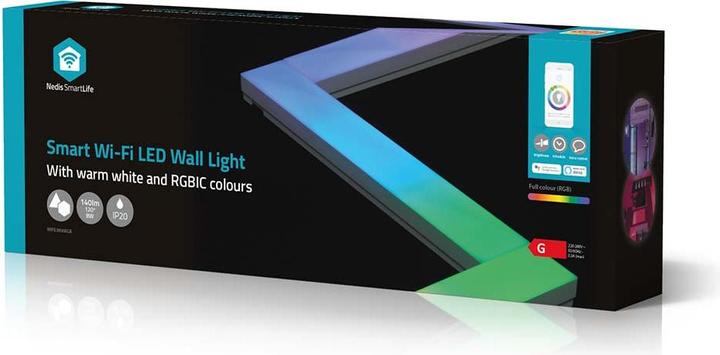 Image du produit Nedis SmartLife LED décoratives | Barre murale | Wi-Fi | RGBIC / Blanc chaud | Android™ / IOS (Blanc chaud, 14.40 cm, Intérieur)