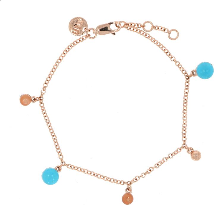 Xen Armband mit Türkis und Peach Mondstein 17-19 cm rosèvergoldet (19 cm, 925 Sterling Silber)