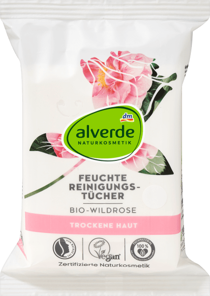 Actual product image dm alverde Organic Wild Rose Cleansing Wipes (Cleaning cloths)
