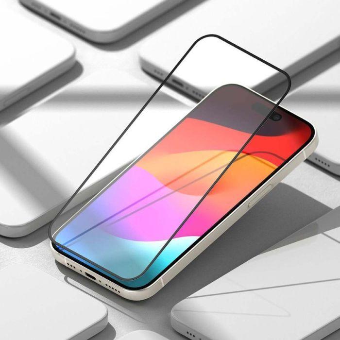 Produktbild Ringke iPhone 15 Screen Protector Premium Tempered Glass 9H with installation jig Transparent (1 Stk., Apple iPhone 15, Apple iPhone 16)