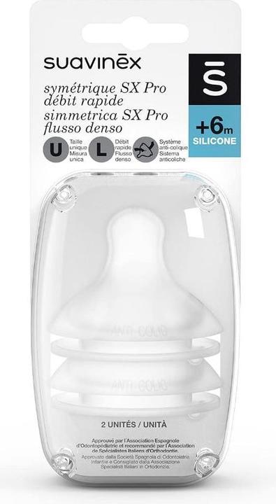 Actual product image Suavinex Silicone Teat SX Pro 2 Pack Teat L