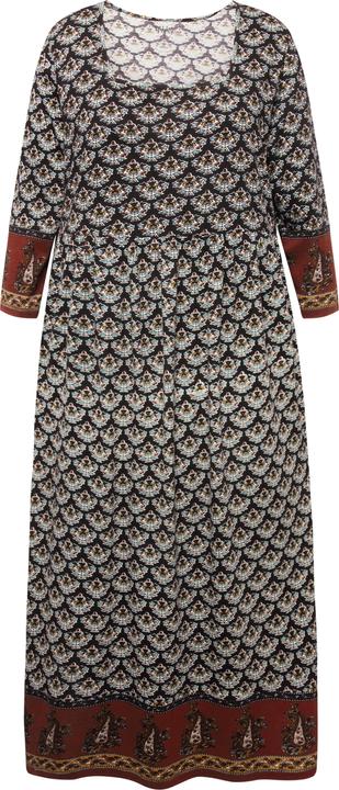 Actual product image Ulla Popken Mixed Print 3/4 Sleeve Jersey Dress (62)
