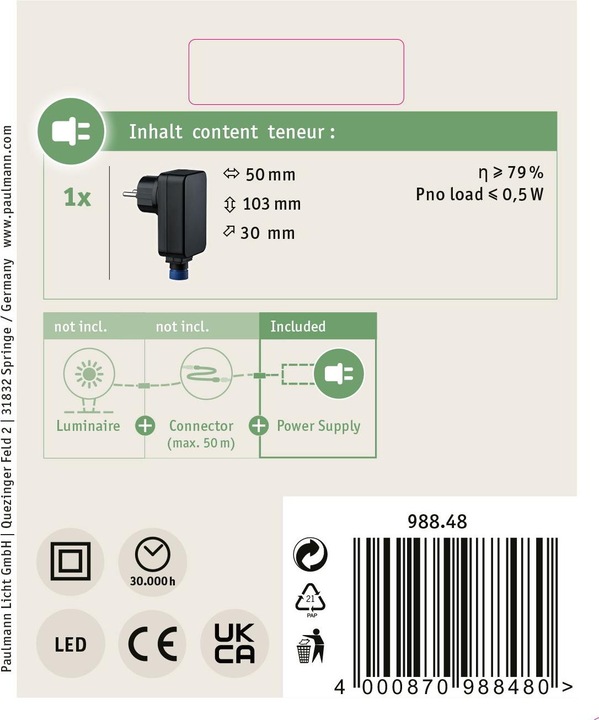 Immagine prodotto Paulmann Alimentazione Plug & Shine