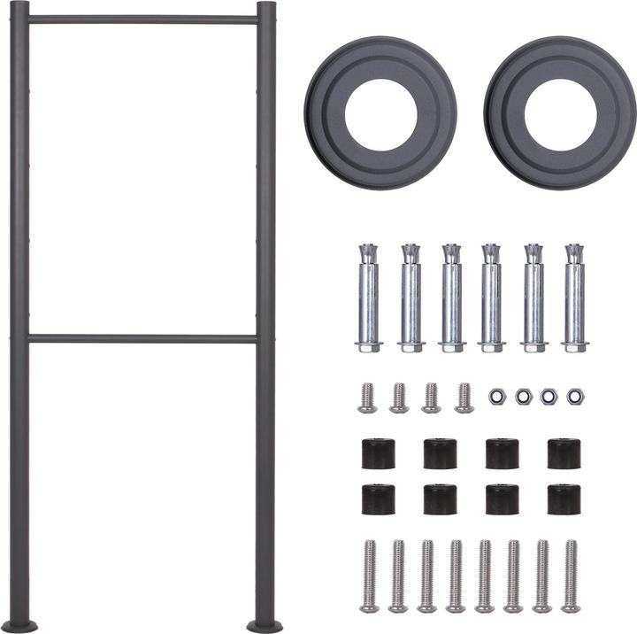 Actual product image Wiltec 2x2 Letter Box V52 Anthracite Lockable Mail Box with Name Plate Window and Letter Box Stand