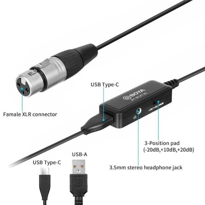 Actual product image Boya BY-BCA7 Lightning Microphone Cable (6 m)
