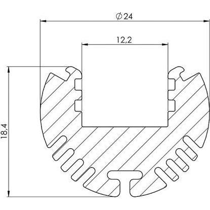 Thumbnail - LEDsON, LED Streifen, Alu-Round (200 cm)