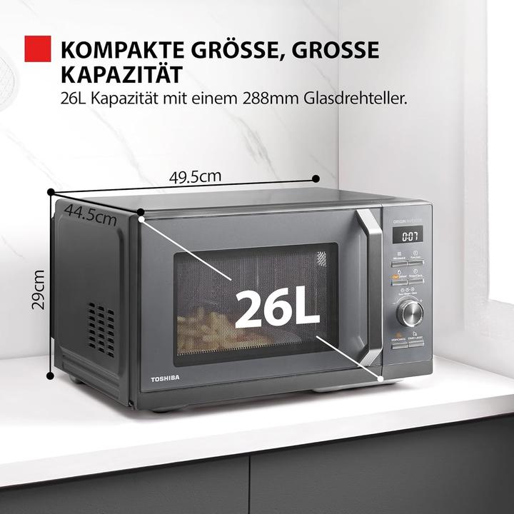 Image du produit Toshiba Micro-ondes combiné 6-en-1 avec friteuse à air, gril, convection, vapeur et programmes automatiques (26 l)
