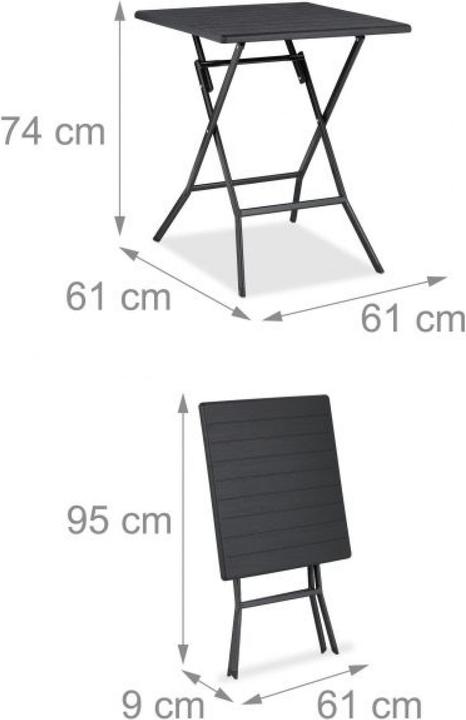 Actual product image Relaxdays 3-tlg. Balkonmöbel-Set (61 cm)