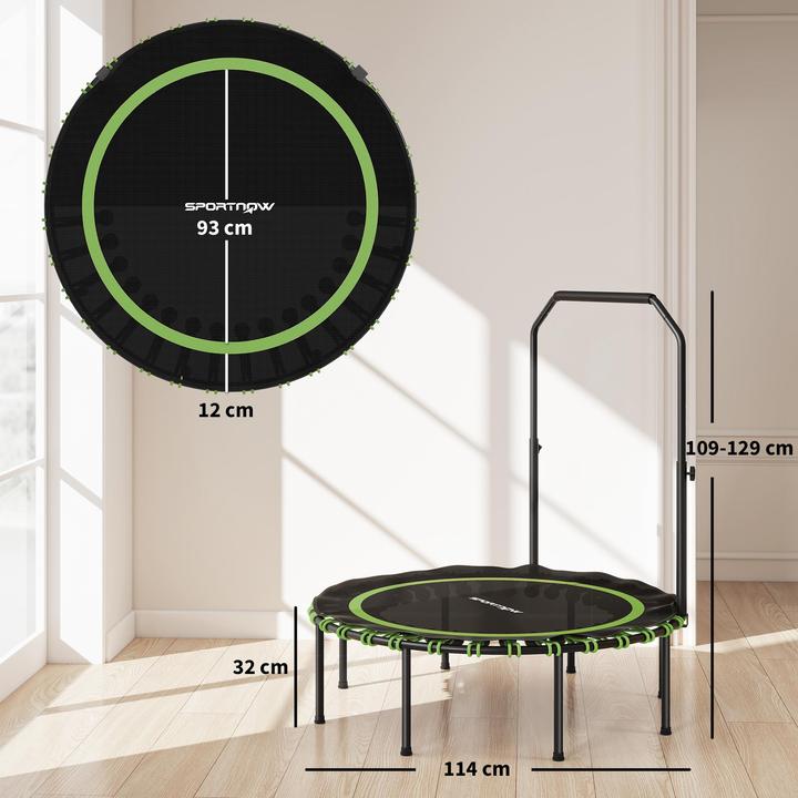 Produktbild SportNow Fitness Trampolin Stahl, Kunststoff Schwarz+Grün (114 cm)