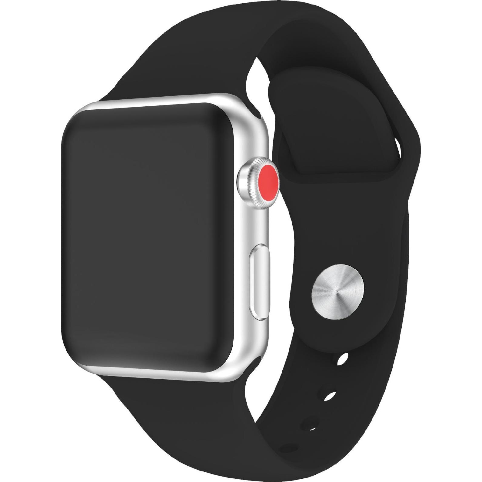 Wave silikoniranneke, Apple Watch / /, musta, Uhrenarmband, Schwarz