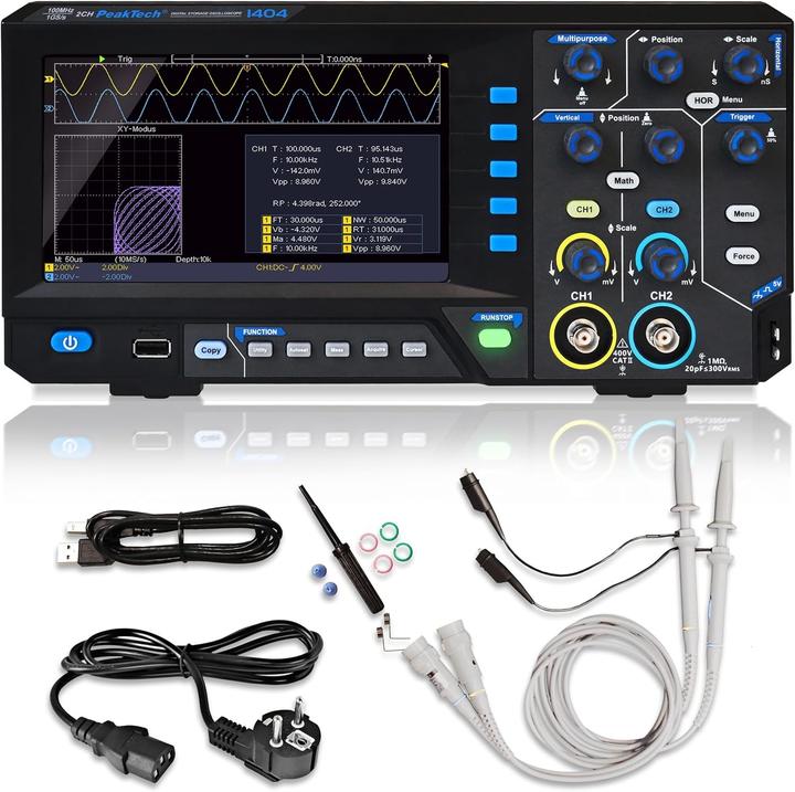 Immagine prodotto Peaktech P 1404 Oscilloscopio digitale a memoria (CAT II 400V)