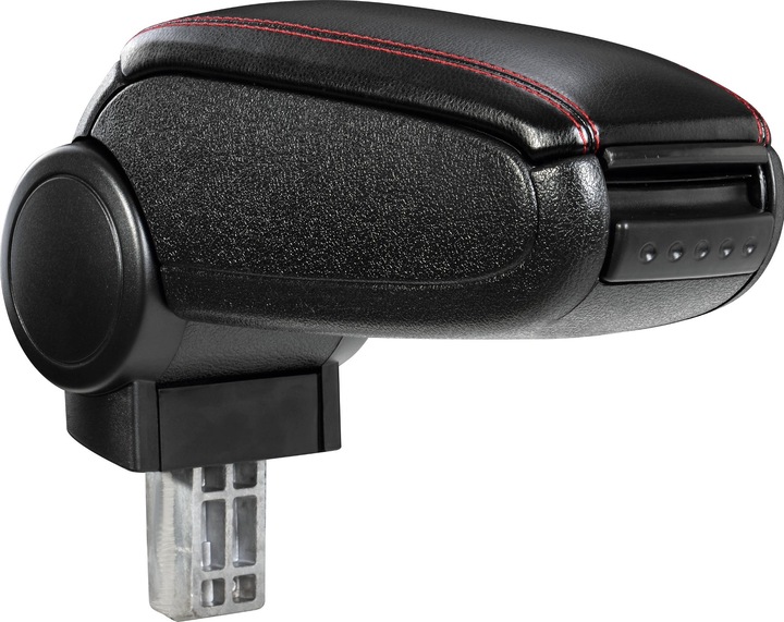Actual product image Pro-Tec Centre armrest Ford Ka Plus with storage compartment imitation leather black with red stitching