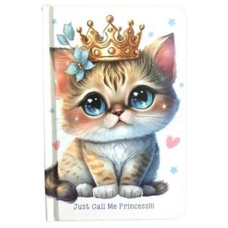 Teka, Quaderni + Bloc notes, Notizbuch 140x95/64K glatt Katze mit Krone FRISCH
