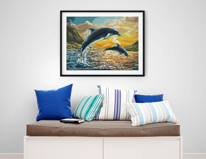 Actual product image Diamond Dotz Diamond Painting Dolphins