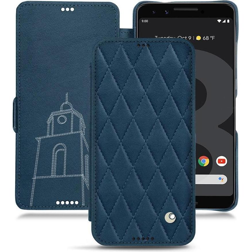 Noreve Lederschutzhülle horizontal (Google Pixel 3 XL), Smartphone Hülle, Blau