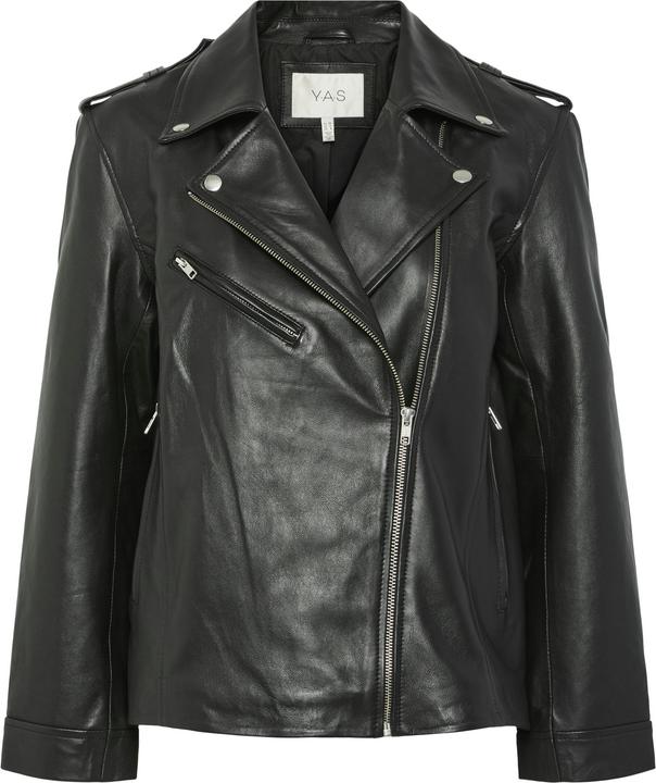 Immagine prodotto Yas Giacca in pelle con zip, scollo a V e maniche lunghe (38)