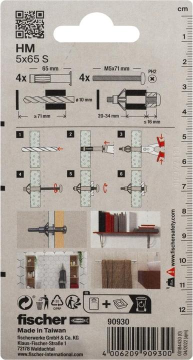 Actual product image Fischer SB cavity plug with screw (4 pcs.)