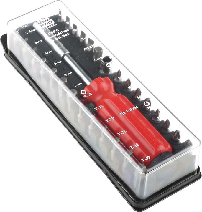 Produktbild RS PRO Bitsatz 29-teilig (Innensechskant, Kreuz Pozidriv PZ, Schraubschlitz)