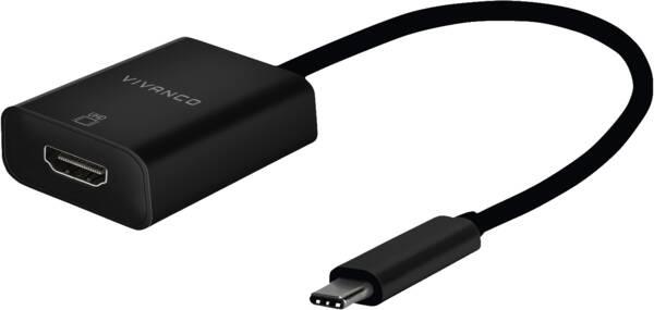 Productafbeelding Vivanco 0,15 m USB-Typ-C-auf-HDMI-Adapter - Weiss (HDMI, 15 cm)