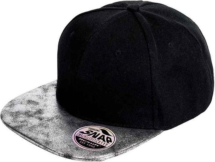 Actual product image Result Bronx Glitter Flat Peak Snapback Cap