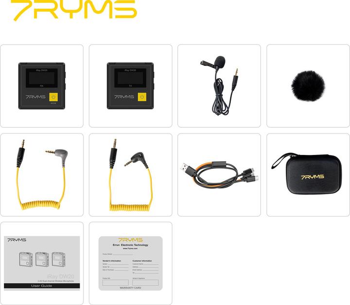 Produktbild 7Ryms 2.4G Dual-channel Wireless Microphone Black