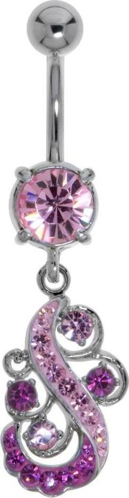 Produktbild Bijouteria Bauchpiercing (Messing rhodiniert, Zirkonia, Kristall, Chirurgenstahl 316L)