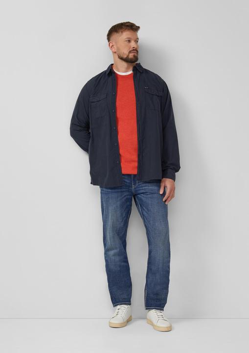 Produktbild s.Oliver Strickpullover Strickpullover mit Logo-Stickerei (XXL)