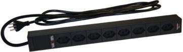 Actual product image Contrik Rack-Stromschiene mit 8x T13 Buchsen