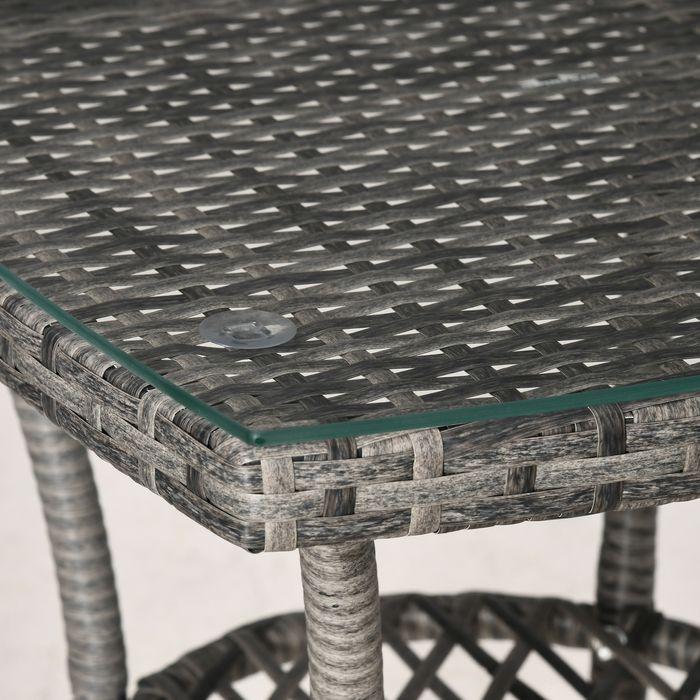 Immagine prodotto Swisshandel24 Set di mobili da balcone per 2 persone gruppo di sedute in rattan da giardino polyrattan grigio (48 cm)