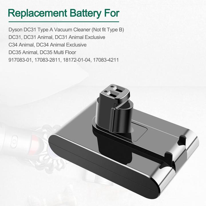 Actual product image Advtronics 22.2V Replacement Battery for Dyson DC31