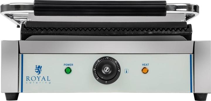 Produktbild Royal Catering Kontaktgrill Tischgrill Elektrogrill Panini Grill Sandwich Maker Geriffelt 2200W