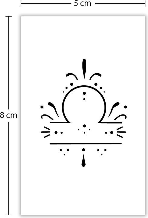 minink Temporäres Tattoo: Sternzeichen Waage in kalligrafischer Schrift