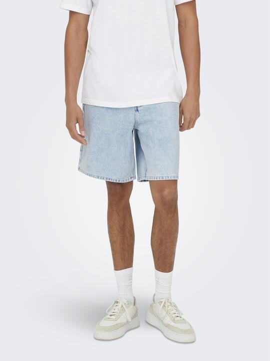 Immagine prodotto Only & Sons ONSFADE Mittlere Taille Locker geschnitten Shorts Jeans-Shorts (L)