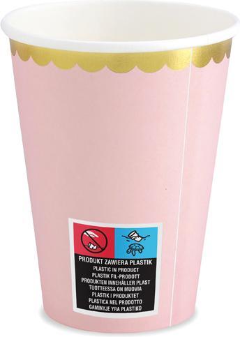 Actual product image Partydeco Cups, light pink, 220ml (1 pkt / 6 pc.) (6x)