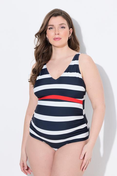 Actual product image Ulla Popken Bellieva-Badeanzug ohne Softschalen, Blockstreifen (50, 52)
