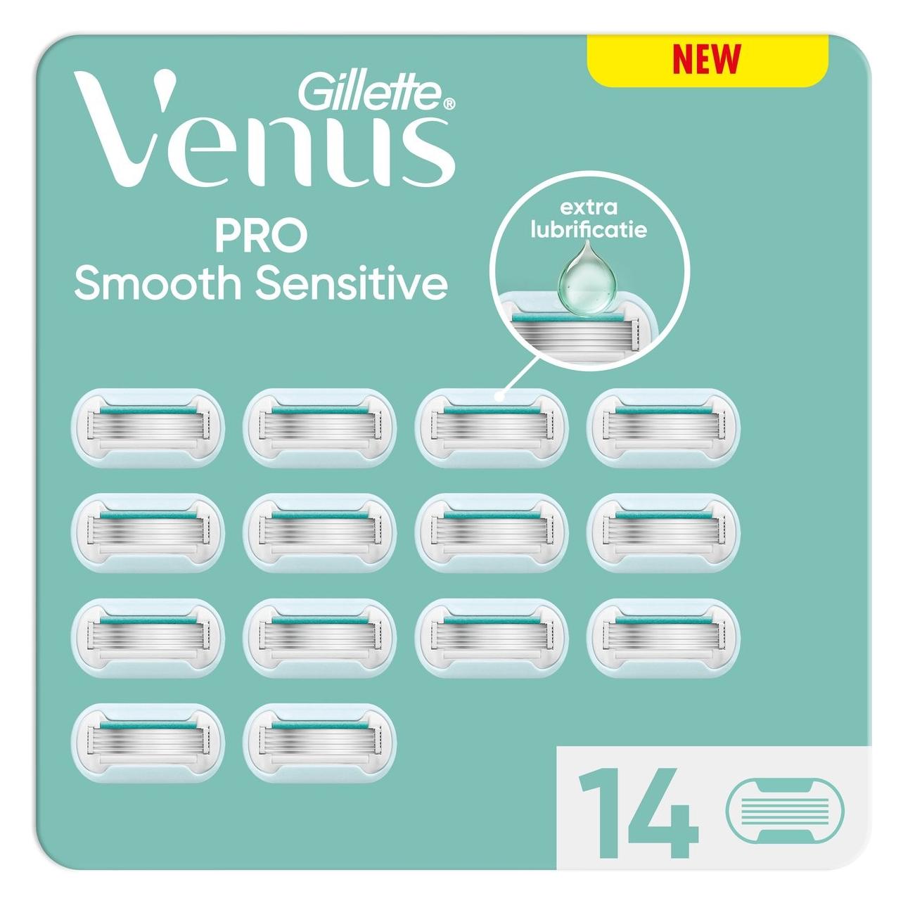 Gillette Venus, Scheermesjes, Pro Smooth Sensitive Mesjes Voor Vrouwen - Voor De Gevoelige Huid - 14 Stuks (14x)