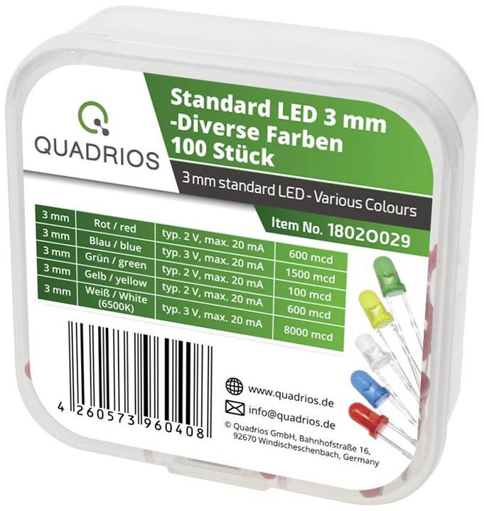 Produktbild Quadrios LED-Sortiment Bunt 20 mA 2 V, 3 V