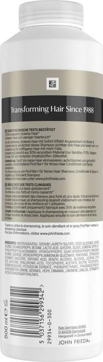 Actual product image John Frieda PROFiller+ Shampoo 500ml (Liquid shampoo, 500 ml)