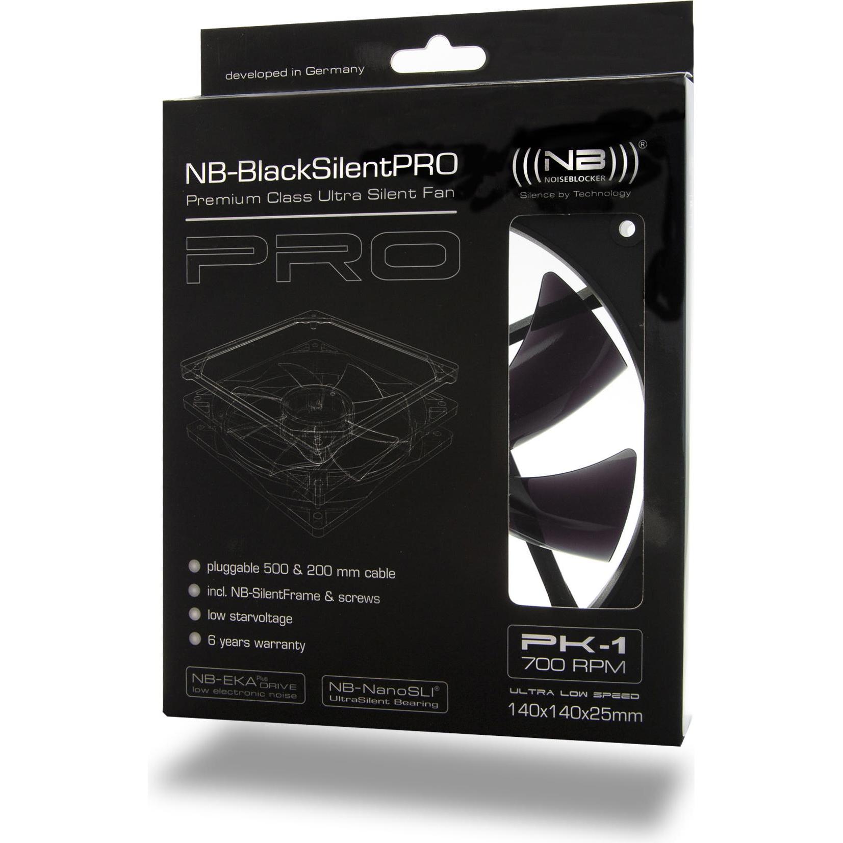 Thumbnail - Noiseblocker BlackSilentPro PK1 (140 mm, 1 x), PC Lüfter, Schwarz