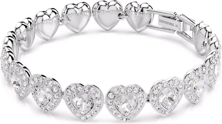 Image du produit Swarovski x Ariana Grande Tennis Armband Verschiedene Schliffe Herz Weiss Rhodiniert (22 cm, Métal Swarovski)