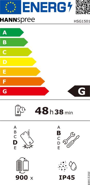 Energy Label Hannspree Pad Mercury 35,81cm 14,1Zoll MediaTek MTK8786 6GB 128GB LTE Android (P) (14.10", 128 GB, Black)