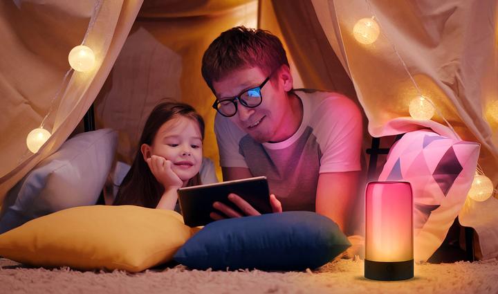 Image du produit Luminea Lot de 2 lampes d'ambiance intelligentes, LED IC RVB, 15 modes, WLAN, noir