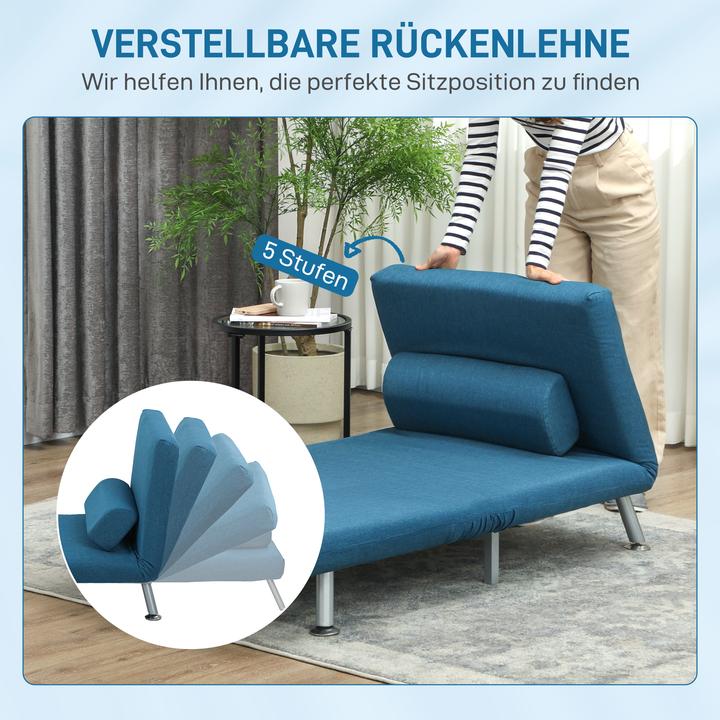 Immagine prodotto Homcom Schlafsessel Polyester, Stahl Blau